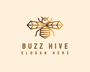 Golden Bee Insect logo design