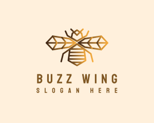 Golden Bee Insect logo design