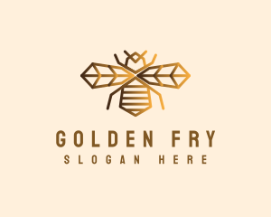 Golden Bee Insect logo design