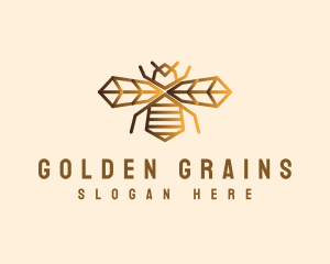 Golden Bee Insect logo design