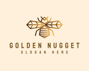 Golden Bee Insect logo design