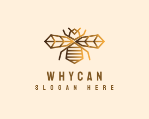 Golden Bee Insect logo design
