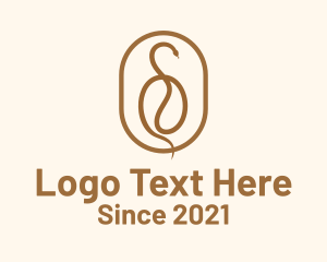 Cold Blooded - Coffee Bean Snake logo design