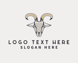 Wild Sheep - Goat Ranch Horn logo design