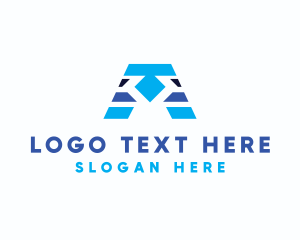 Lettermark - Diamond Letter A Stripes logo design