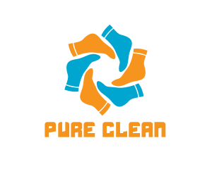 Socks Spin Cleaning logo design