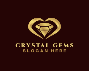 Jewelry Heart Diamond logo design