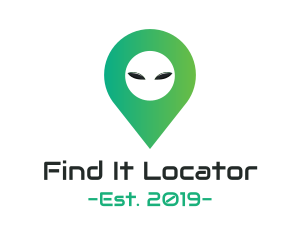 Alien Location Pin logo design