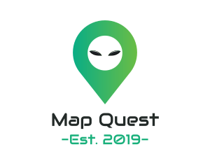 Maps - Alien Location Pin logo design