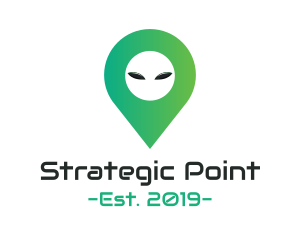 Positioning - Alien Location Pin logo design