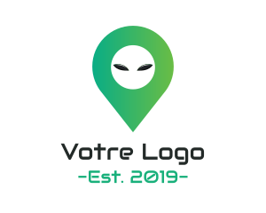 Positioning - Alien Location Pin logo design