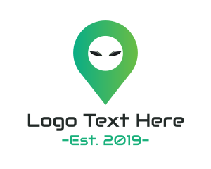 Route - Alien Location Pin logo design