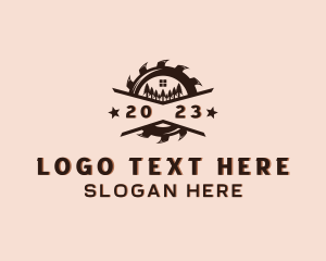 Rustic - Circular Saw Carpenter logo design