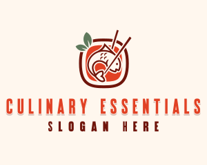 Fish Chopsticks Culinary logo design