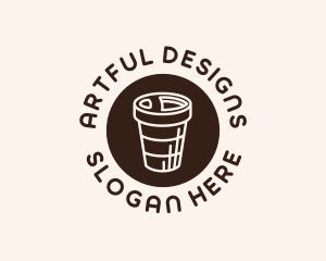 Stroke Coffee Cup logo design