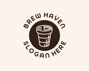 Brew - Stroke Coffee Cup logo design