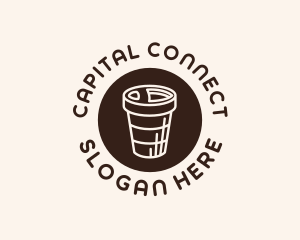 Stroke Coffee Cup logo design