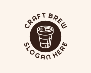 Stroke Coffee Cup logo design