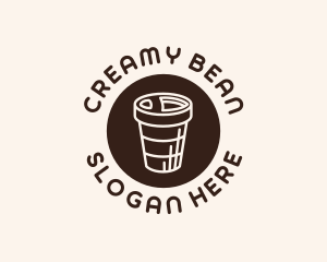 Latte - Stroke Coffee Cup logo design