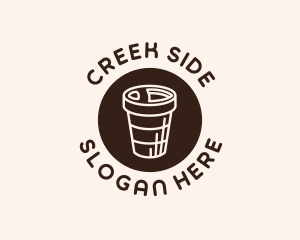 Stroke Coffee Cup logo design