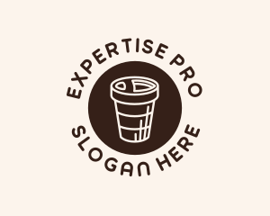 Stroke Coffee Cup logo design