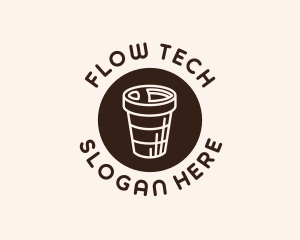 Stroke Coffee Cup logo design