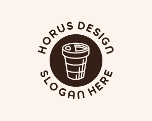 Stroke Coffee Cup logo design