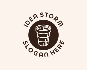 Stroke Coffee Cup logo design