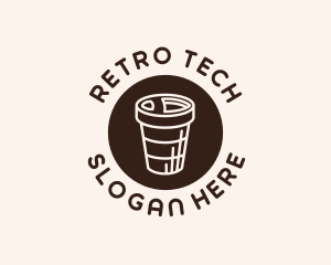 Stroke Coffee Cup logo design