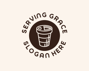 Stroke Coffee Cup logo design