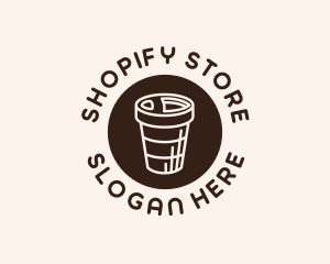 Stroke Coffee Cup logo design