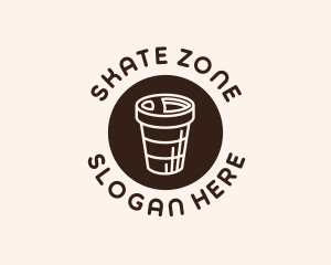 Stroke Coffee Cup logo design