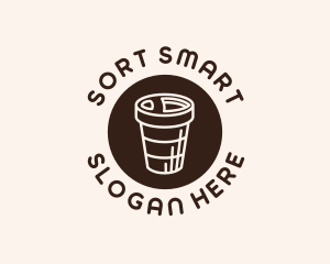 Stroke Coffee Cup logo design