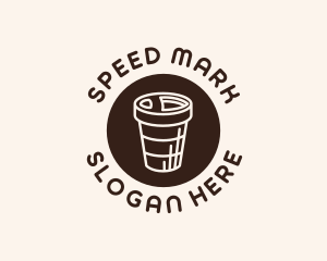 Stroke Coffee Cup logo design