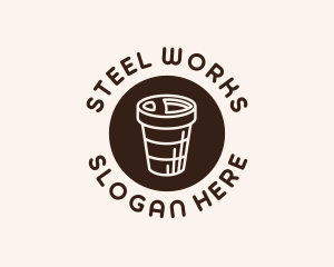 Stroke Coffee Cup logo design