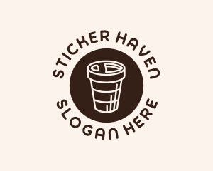 Stroke Coffee Cup logo design