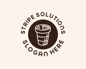 Stroke Coffee Cup logo design