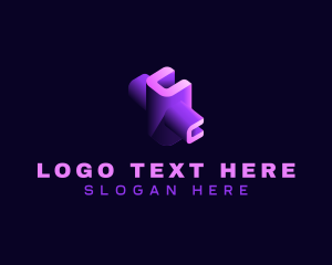 Letter C - 3D Game Media logo design
