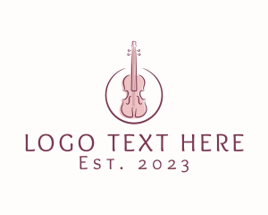 Music Tutorial - Violin String Music Instrument logo design