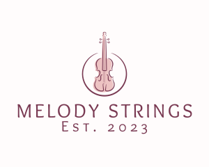 Violin String Music Instrument logo design