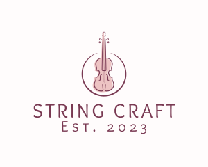 Violin String Music Instrument logo design