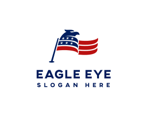 Patriotic Eagle USA Flag logo design