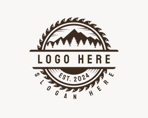 Forestry - Carpentry Logging  Saw logo design