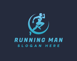 Jogging Man Exercise logo design