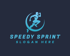 Sprint - Jogging Man Exercise logo design