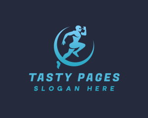 Trainer - Jogging Man Exercise logo design