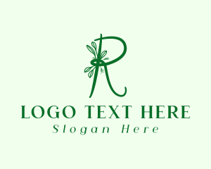 Green - Natural Elegant Letter R logo design