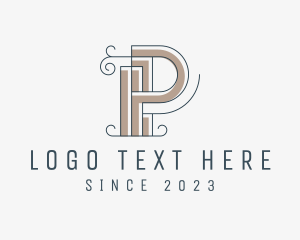 Letter P - Offset Elegant Hotel logo design
