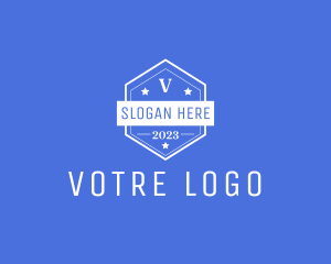 Ribbon - Hexagon Business Agency Badge logo design