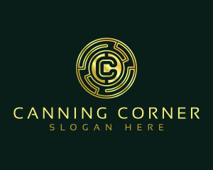 Digital Coin Letter C logo design